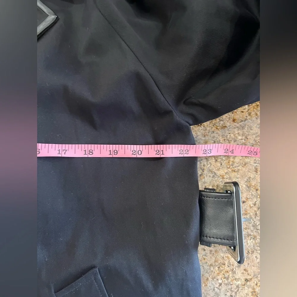 The Kooples LEMAL Trench Coat Black Leather Belt Cotton Size 34 US 2 $618 NWT - Picture 7 of 14